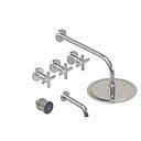 GRIFERÍA BAÑERA 3 VIAS BICOMANDO CON ESCOCESA SUN CRUZ CROMO - HIDROMET - 10 AÑOS DE GARANTÍA [04540CRCR]