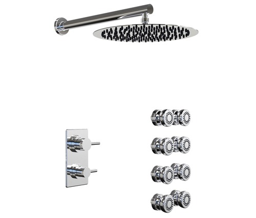 GRIFERÍA DUCHA 2 VIAS MONOCOMANDO CON LLUVIA Y ESCOCESA Y DUCHADOR ONE CROMO - HIDROMET - 10 AÑOS DE GARANTÍA [03013CRCR]