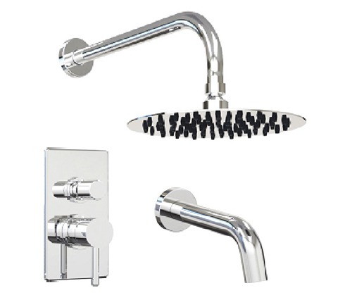 GRIFERÍA DUCHA EMBUTIDA MONOCOMANDO CON TRANSFERENCIA VECTOR CROMO - HIDROMET - 10 AÑOS DE GARANTÍA [42103CRCR]