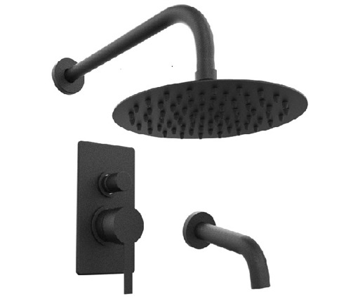 GRIFERÍA DUCHA EMBUTIDA MONOCOMANDO CON TRANSFERENCIA STORM NEGRO - HIDROMET - 10 AÑOS DE GARANTÍA [04803NEGR]