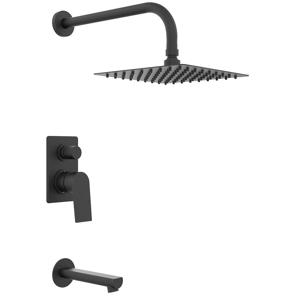 GRIFERÍA DUCHA EMBUTIDA MONOCOMANDO CON TRANSFERENCIA RAPTOR NEGRO - HIDROMET - 10 AÑOS DE GARANTÍA [9403NEGR]