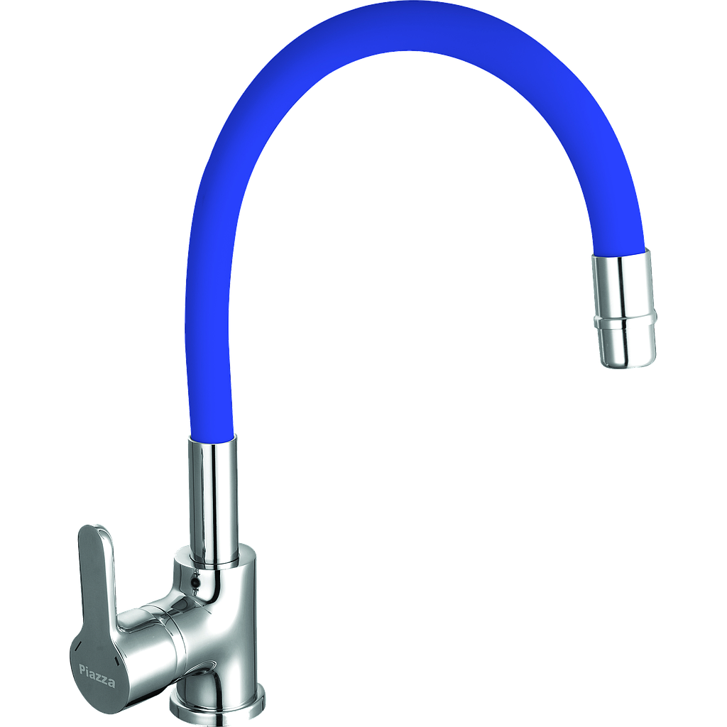GRIFERÍA MONOCOMANDO EMBLEM COCINA MESADA CON MANGUERA AZUL  PIAZZA [10016AZ]