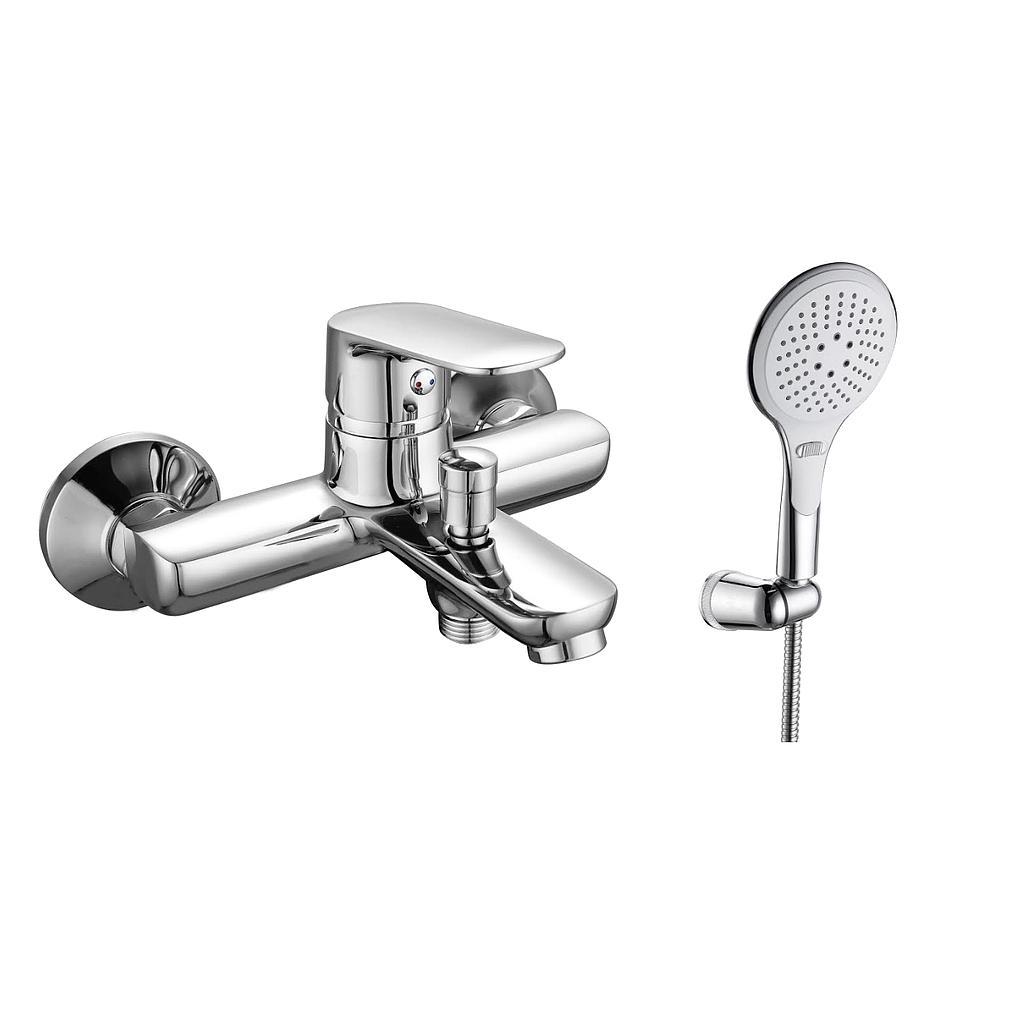 GRIFERÍA MONOCOMANDO OGGI CROMO DUCHA EXTERIOR CON TRANSFERENCIA CROMO PIAZZA [10508]