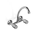 GRIFERÍA BICOMANDO CONVENCIONAL DOMANI COCINA PARED DOS LLAVES CROMO PIAZZA [31011]