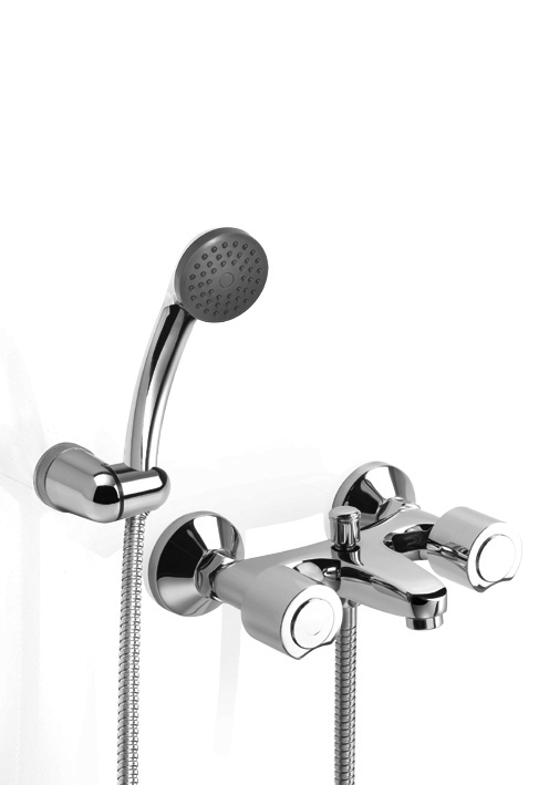 GRIFERÍA BICOMANDO CONVENCIONAL OPTIMA BAÑERA EXTERIOR CON TRANSFERENCIA CROMO PIAZZA [31208]