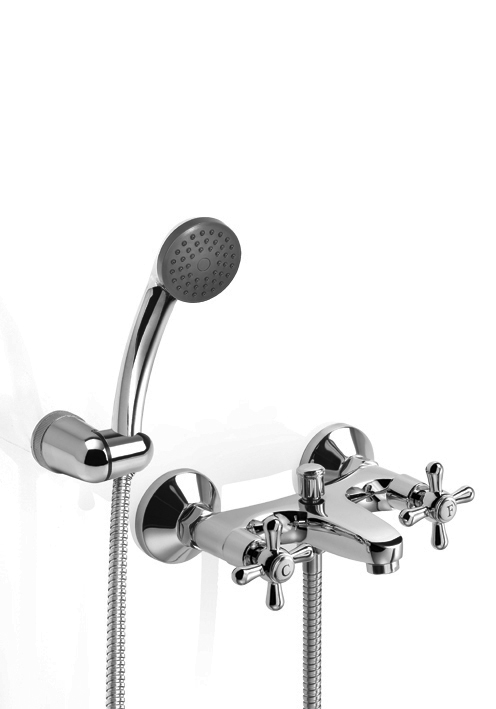 GRIFERÍA BICOMANDO CONVENCIONAL VILLAGE BAÑERA EXTERIOR CON TRANSF CROMO PIAZZA [31408]