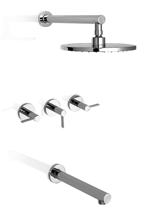 GRIFERÍA BICOMANDO CIERRE CERAMICO GUILTY LEVER DUCHA EMBUTIR CON TRANSFERENCIA CROMO - DISCONTINUO -PIAZZA [22506]