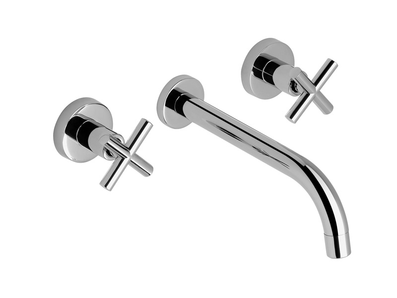 GRIFERÍA BICOMANDO CIERRE CERAMICO NOVARA LAVATORIO DE PARED CROMO PIAZZA [21003]