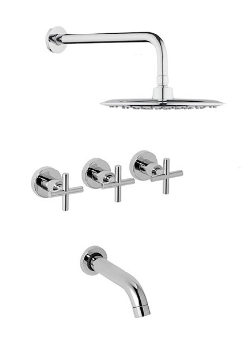 GRIFERÍA BICOMANDO CIERRE CERAMICO NOVARA BAÑERA CON TRANSFERENCIA CROMO CROMO PIAZZA [21006]