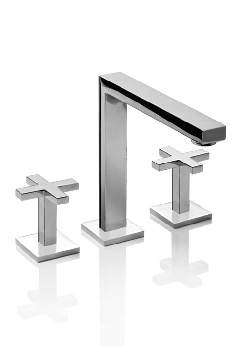 GRIFERÍA BICOMANDO CIERRE CERAMICO UNIQUE CRUZ LAVATORIO MESADA PICO DE CAÑO CROMO PIAZZA [22801]