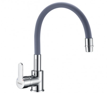 GRIFERÍA MONOCOMANDO EMBLEM COCINA MESADA CON MANGUERA GRIS  PIAZZA [10016GR]