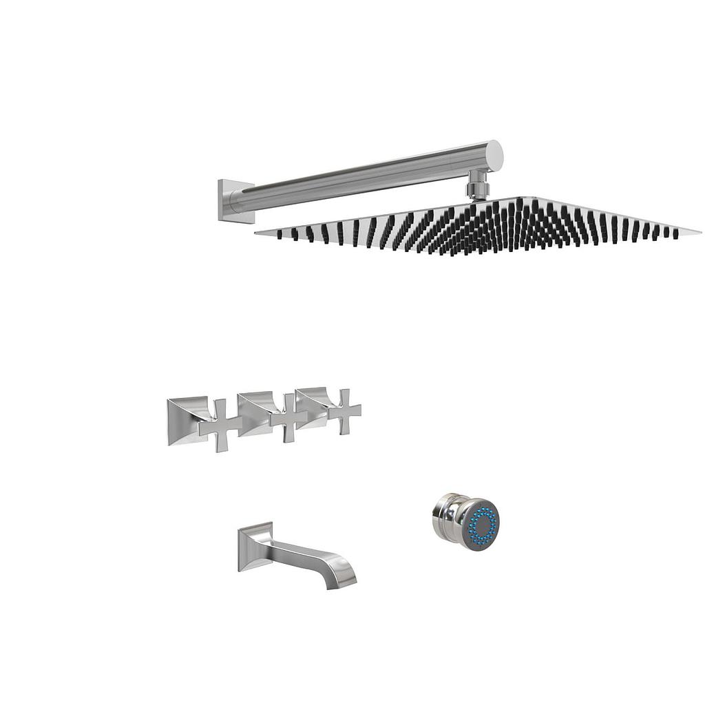 GRIFERÍA DE 3 VIAS CON ESCOCESA CON ESCOCESA NEW CASTLE ETC CRUZ BLANCO - HIDROMET - 10 AÑOS DE GARANTÍA [51040BLBL]