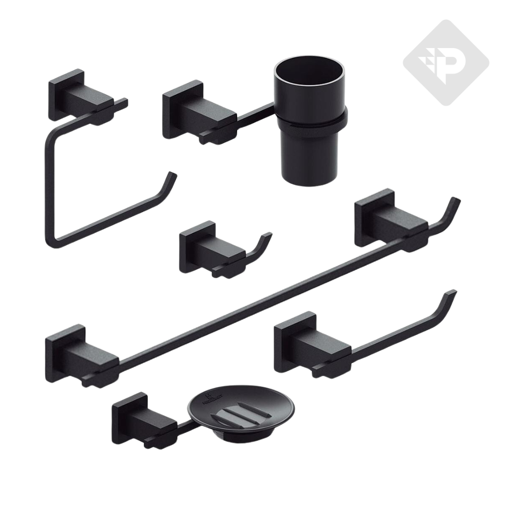 KIT 6 PIEZAS GEOMETRY NEGRO -  HIDROMET [2882NEGR]