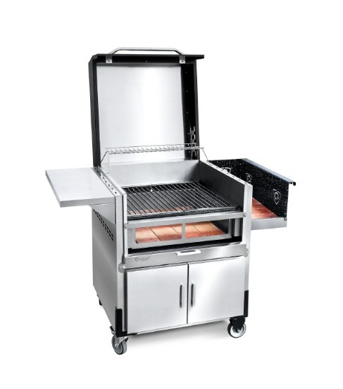 PARRILLA MÓVIL A LEÑA ARAUCARIA 60CM CON TAPA ACERO INOXIDABLE -TST [515-60-1]