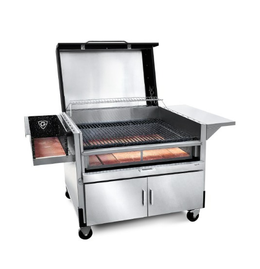 PARRILLA MÓVIL A LEÑA ARAUCARIA 90CM CON TAPA ACERO INOXIDABLE -TST [515-90-1]