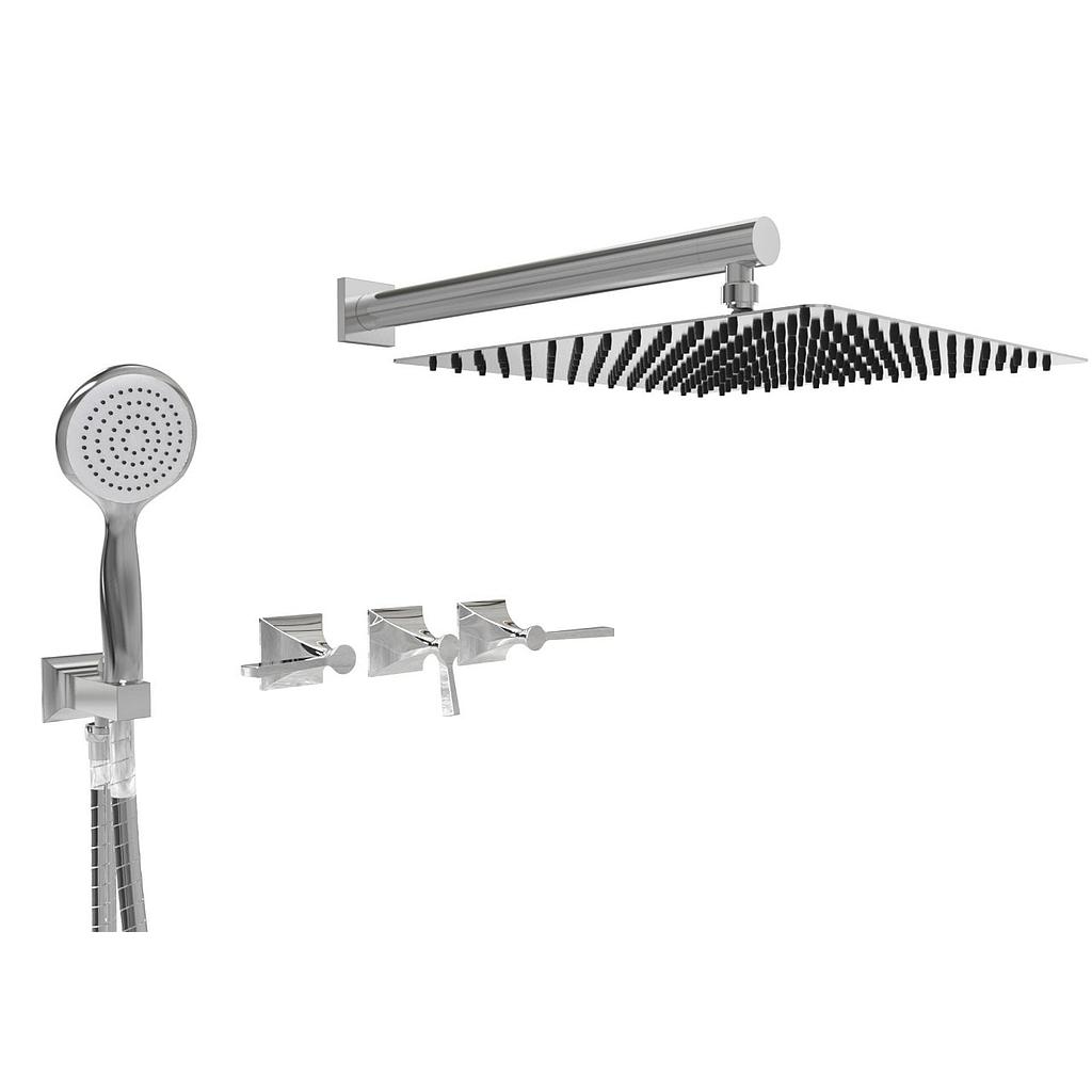 [26356] GRIFERÍA DUCHA 2 VIAS BICOMANDO CON TRANSFERENCIA Y DUCHADOR NEW CASTLE ETS LEVER BLANCO - HIDROMET - 10 AÑOS DE GARANTÍA [51053BLBL]