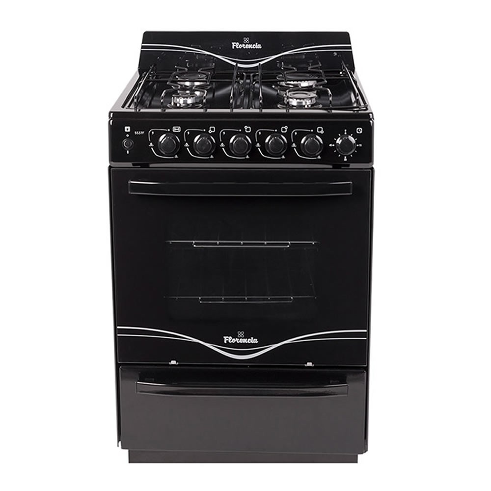 [27806] COCINA MULTIGAS 65LT 4 HORNALLAS CON ENCENDIDO ELECTRICO - NEGRO - FLORENCIA [FLOR5537]