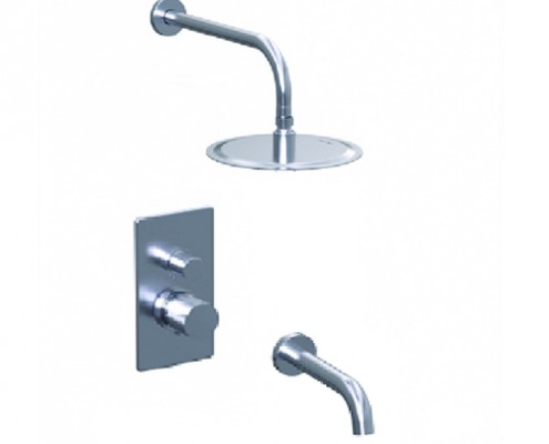 [27828] DUCHA EMBUTIDA MONOCOMANDO CON TRANSFERENCIA TEXTURE CROMO - HIDROMET - 10 AÑOS DE GARANTÍA [9803CRCR]