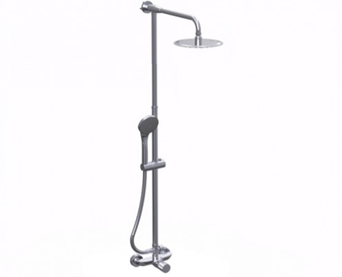 [27833] DUCHA EXTERIOR MONOCOMANDO CON TRANSFERENCIA , BARRAL Y DUCHADOR TEXTURE CROMO - HIDROMET - 10 AÑOS DE GARANTÍA [9805CRCR]