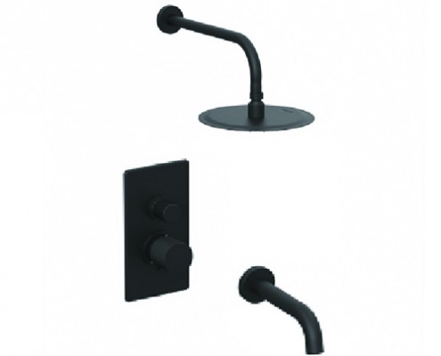 [27850] DUCHA EMBUTIDA MONOCOMANDO CON TRANSFERENCIA TEXTURE NEGRO - HIDROMET - 10 AÑOS DE GARANTÍA [9803NEGR]