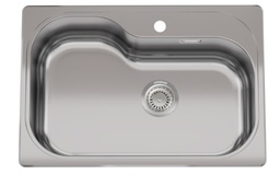 [28312] PILETA SIMPLE LUXOR COMPACT SI71 - ACERO 304  - TERMINACIÓN SATINADA -  JOHNSON [LUXOR SI71 STA]