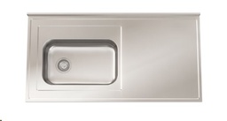 [28467] MESADA CON PILETA Z52 160CM - SOPAPA CESTILLO - ACERO 304  - JOHNSON [Mesada 160 con]