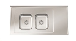 [28469] MESADA CON PILETA C28 120CM- SOPAPA CESTILLO ACERO - JOHNSON [Mesada 120 con]