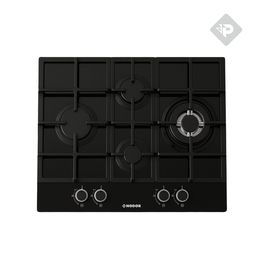 [32165] ANAFE A GAS VIDRIO TEMPLADO DE 4 ZONAS NEGRO DE 60cm - NODOR [GH6040GBK]