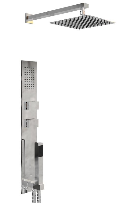 [23735] COLUMNA INTEGRAL 650 VOL CUADRADO CON DUCHA TECHO 200 - HIDROMET - 10 AÑOS DE GARANTÍA [87738CRCR] DISCONTINUO