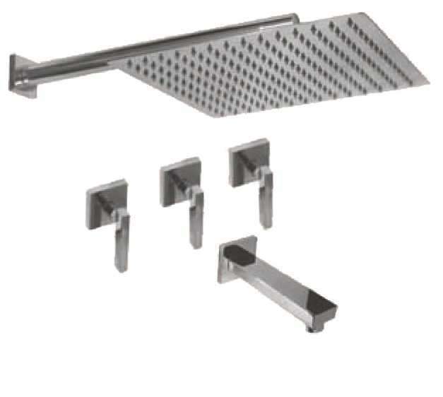 [23750] GRIFERÍA DUCHA BICOMANDO CON TRANSFERENCIA BLOCK LEVER CROMO - HIDROMET - 10 AÑOS DE GARANTÍA [03408CRCR]