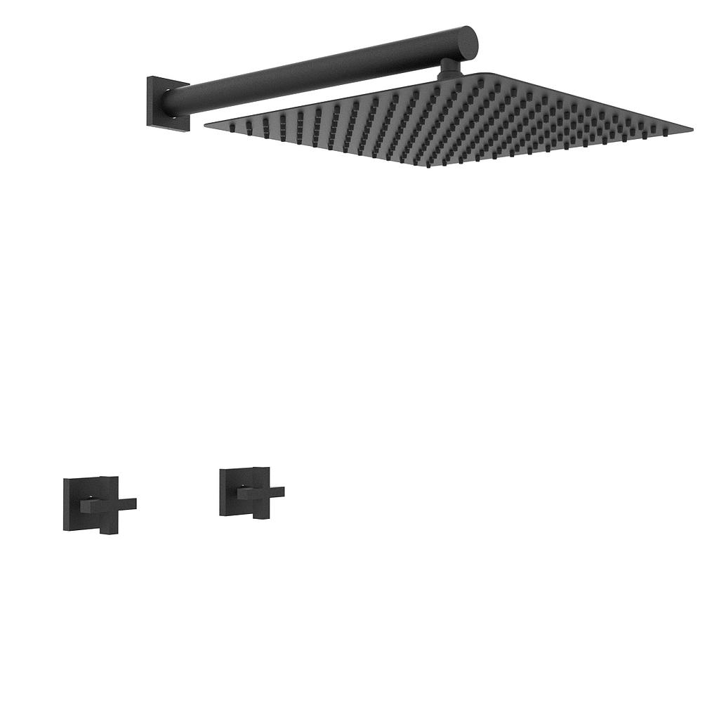 [23758] GRIFERÍA DUCHA BICOMANDO SIN TRANSFERENCIA BLOCK CRUZ NEGRO - HIDROMET - 10 AÑOS DE GARANTÍA [03404NEGR]