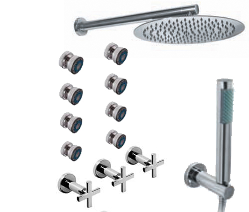 [23817] GRIFERÍA DUCHA 3 VIAS BICOMANDO CON TRANSFERENCIA , ESCOCESA Y DUCHADOR FLAT CRUZ CROMO - HIDROMET - 10 AÑOS DE GARANTÍA [84146CRCR]