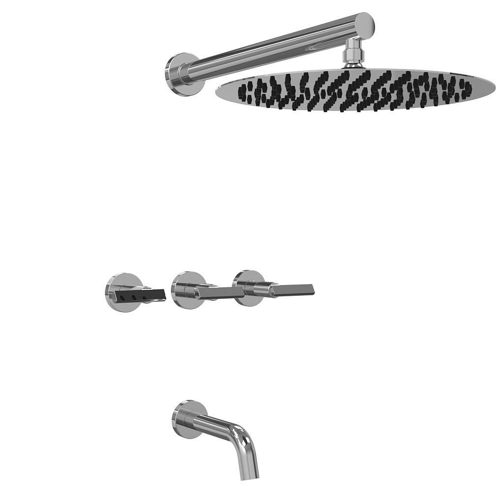[23823] GRIFERÍA DUCHA BICOMANDO CON TRANSFERENCIA FLAT LEVER CROMO - HIDROMET - 10 AÑOS DE GARANTÍA [84108CRCR]