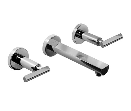 [23830] GRIFERÍA LAVATORIO DE PARED BICOMANDO FLAT LEVER CROMO - HIDROMET - 10 AÑOS DE GARANTÍA [84190CRCR]