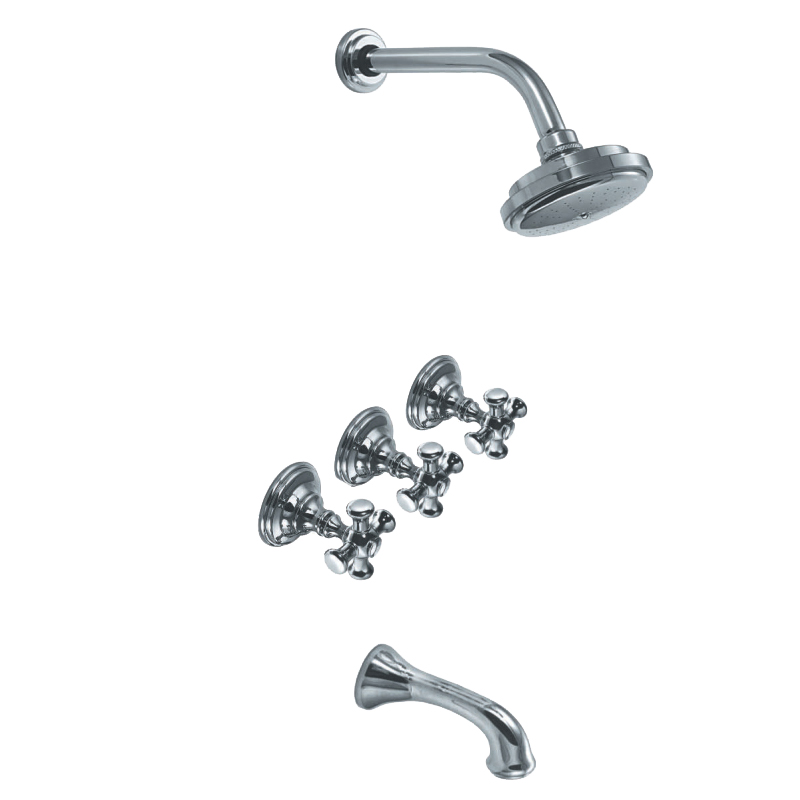 [23851] GRIFERÍA DUCHA BICOMANDO CON TRANSFERENCIA BEVERLY CRUZ CROMO - HIDROMET - 10 AÑOS DE GARANTÍA [00403CRCR]