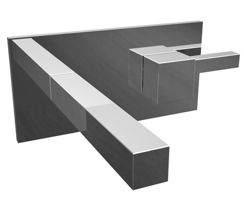 [24100] GRIFERÍA LAVATORIO DE PARED MONOCOMANDO BLOCK CROMO - HIDROMET - 10 AÑOS DE GARANTÍA [3580CRCR]