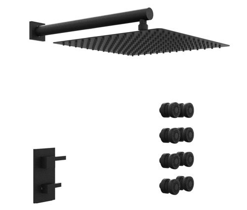 [24106] GRIFERÍA DUCHA 2 VIAS MONOCOMANDO CON ESCOCESA ONE NEGRO - HIDROMET - 10 AÑOS DE GARANTÍA [3557NEGR]