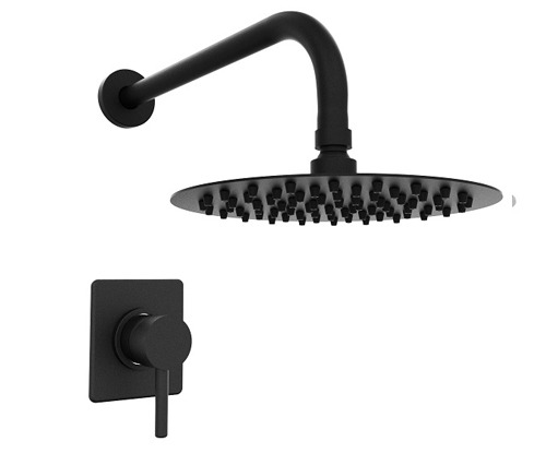 [24141] GRIFERÍA DUCHA EMBUTIDA MONOCOMANDO SIN TRANSFERENCIA VECTOR NEGRO - HIDROMET - 10 AÑOS DE GARANTÍA [42104NEGR]