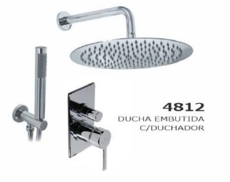 [24152] GRIFERÍA DUCHA 2 VIAS MONOCOMANDO CON LLUVIA Y DUCHADOR STORM CROMO - HIDROMET - 10 AÑOS DE GARANTÍA [04812CRCR]