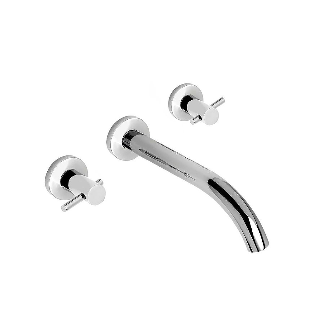 [24367] GRIFERÍA BICOMANDO CIERRE CERAMICO VECCTRA LAVATORIO PARED CROMO PIAZZA [22703]