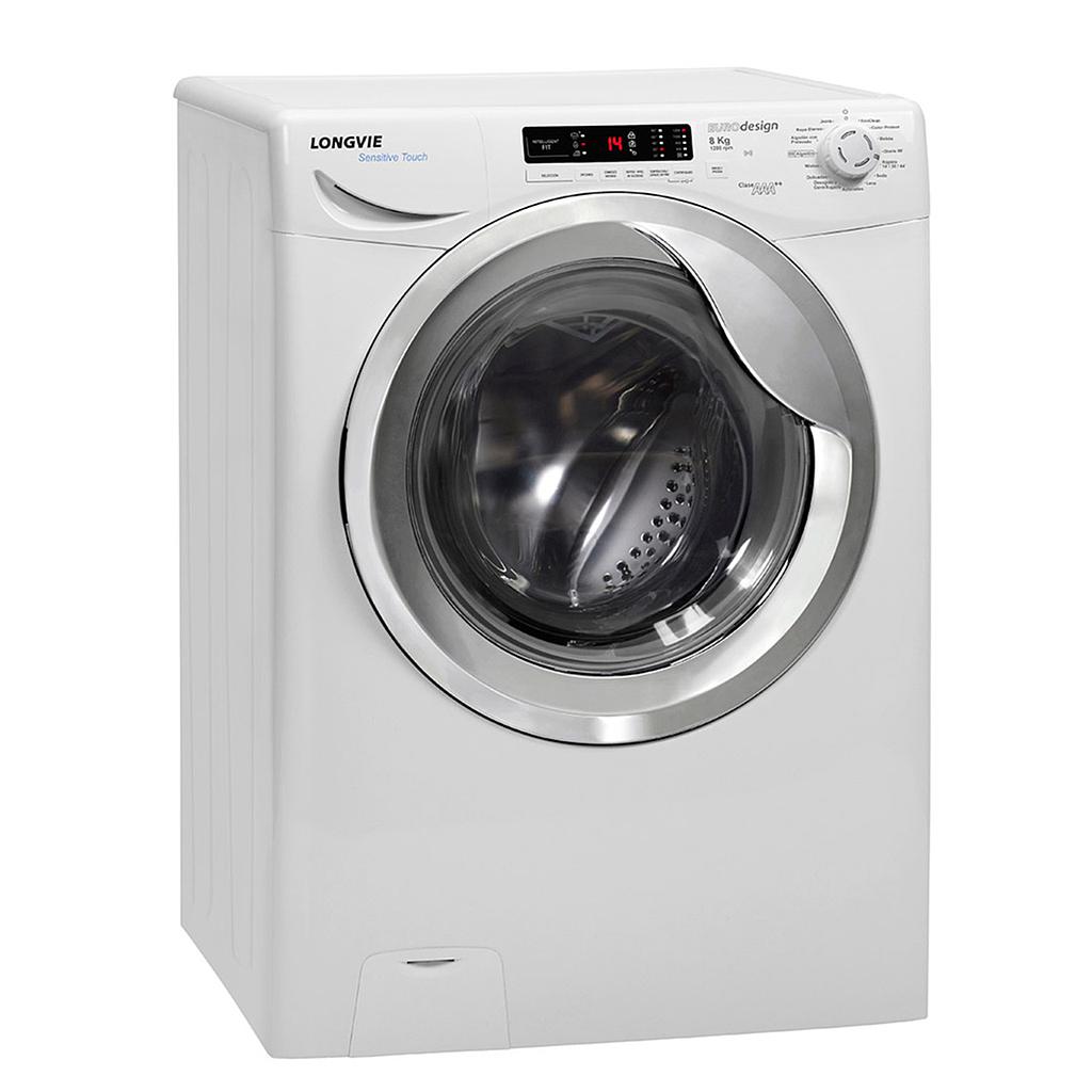 [25618] LAVARROPAS PREMIUM - 8KG - 1.200 RPM CARGA FRONTAL CARGA FRONTAL  BLANCO/CROMO - LONGVIE [L18012C]