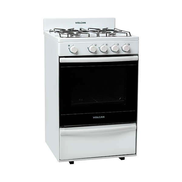 [25871] COCINAS 4 HORNALLAS MULTIGAS -55cm x 60cm - ENLOZADA BLANCA - VOLCAN [87644V]